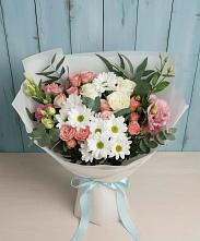 Букет цветов из:  Розы, Лизиантусы и Хризантемы #REPLACE_PRED# Ковалево