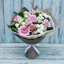 Букет цветов из:  Герберы, Альстромерии и Хризантемы в Ковалево