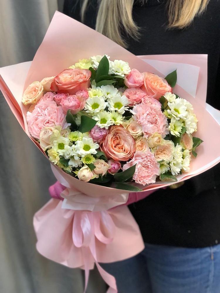 Букет цветов из: Гвоздики, Розы и Хризантемы в Ковалево