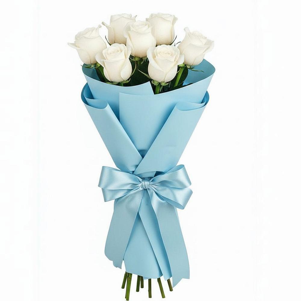 Букет 7 белых роз Проуд в Ковалево