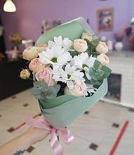 Букет цветов из:  Хризантемы и Розы #REPLACE_PRED# Ковалево