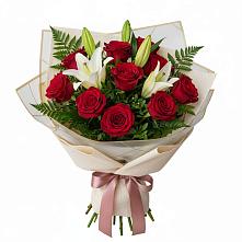 Букет цветов из:  Лилии и Розы в Ковалево