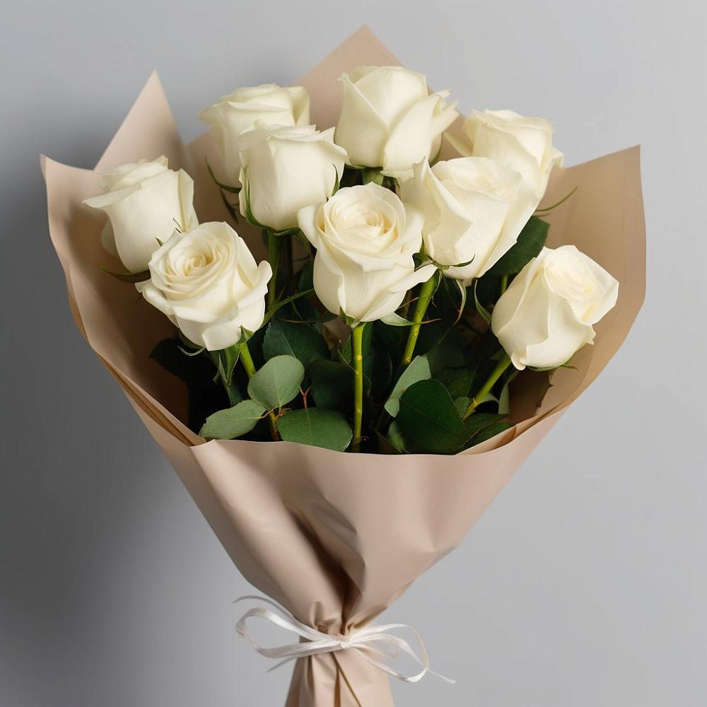 Букет 9 Белых роз Эдлесс Лав в Ковалево