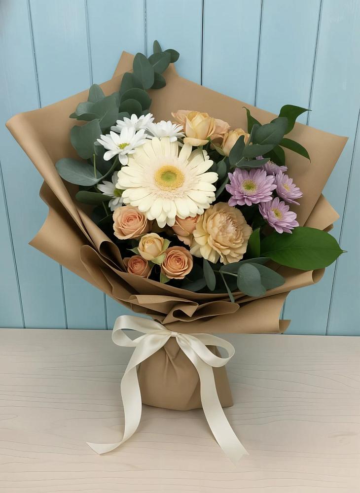 Букет цветов из: Герберы и Хризантемы в Ковалево