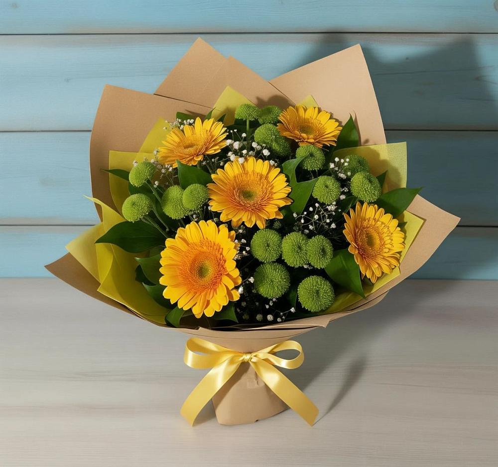 Букет цветов из: Герберы и Хризантемы в Ковалево