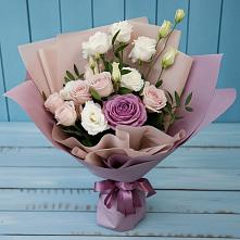 Букет цветов из:  Розы и Лизиантусы в Ковалево
