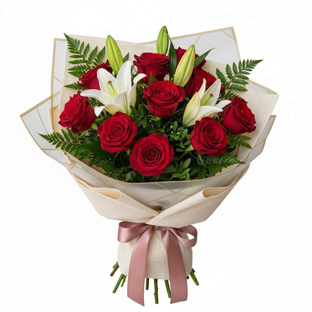 Букет цветов из: Лилии и Розы в Ковалево