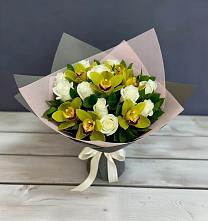 Букет цветов из:  Орхидеи и Розы в Ковалево