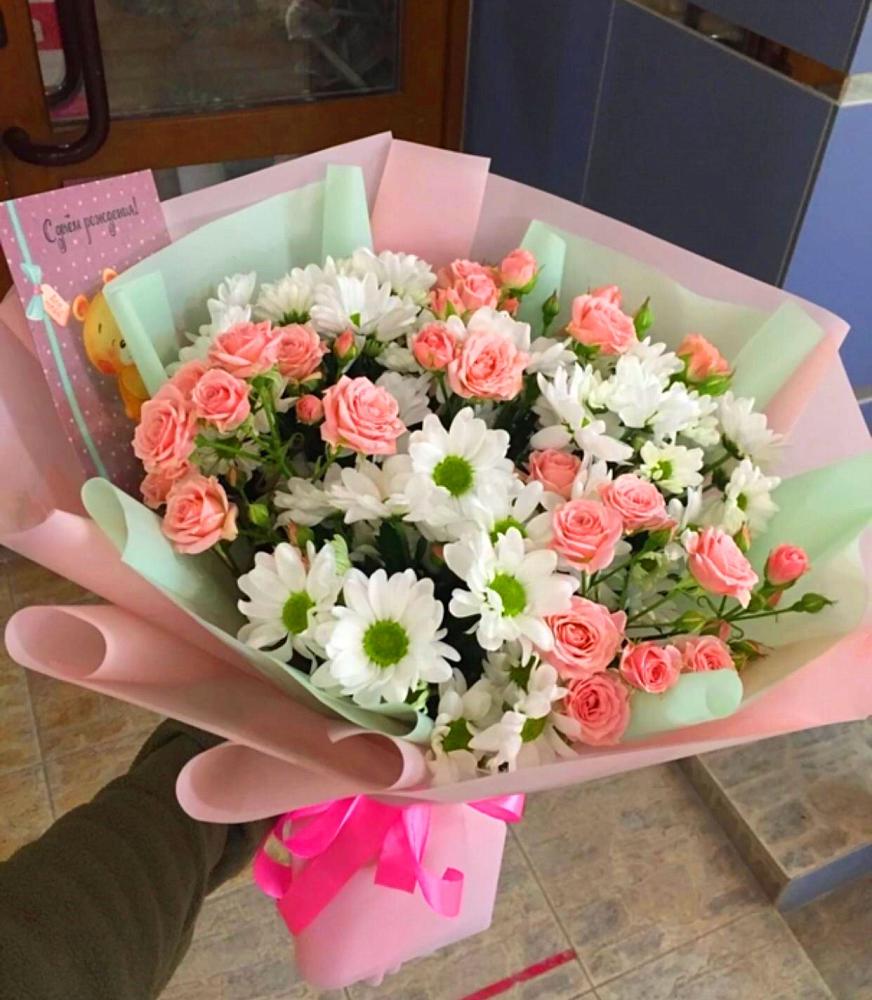 Букет цветов из: Розы и Хризантемы в Ковалево