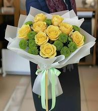 Букет цветов из:  Хризантемы и Розы в Ковалево