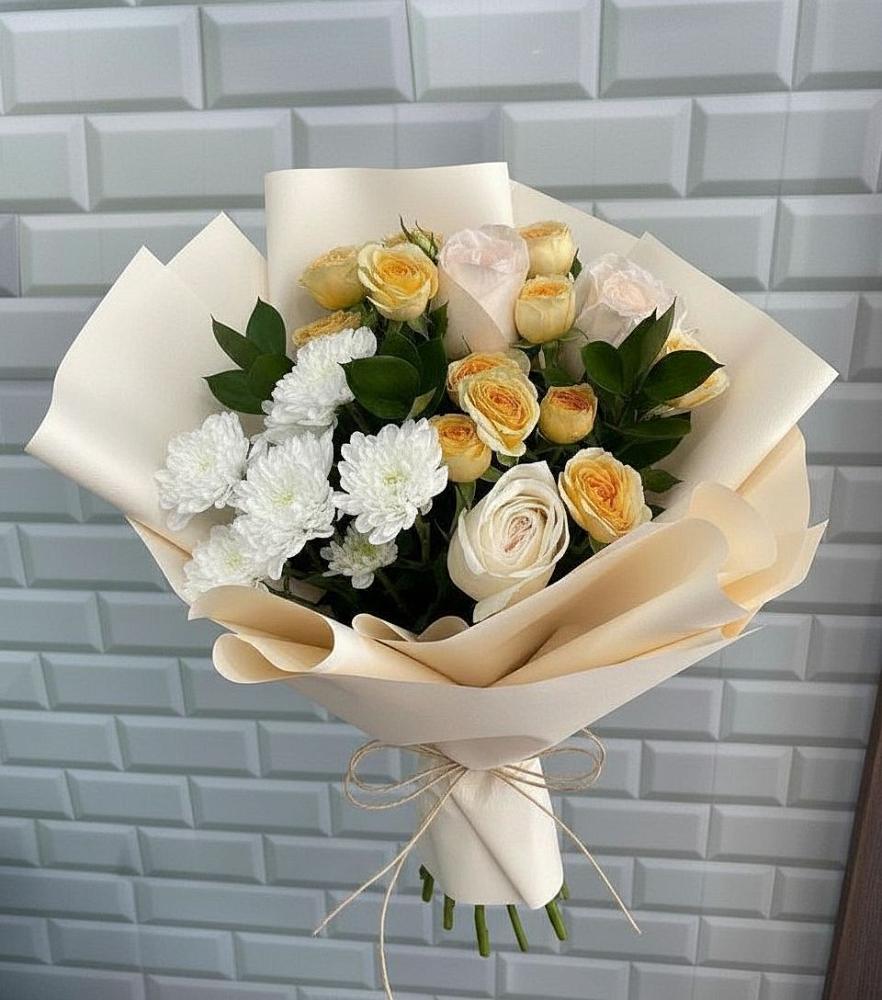 Букет цветов из: Розы и Хризантемы в Ковалево