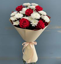 Букет цветов из:  Розы и Хризантемы в Ковалево