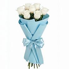 Букет 7 белых роз Проуд в Ковалево