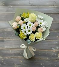 Букет цветов из:  Альстромерии, Розы и Хризантемы в Ковалево