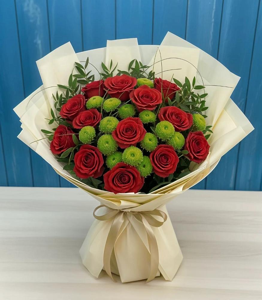 Букет цветов из: Розы и Хризантемы в Ковалево